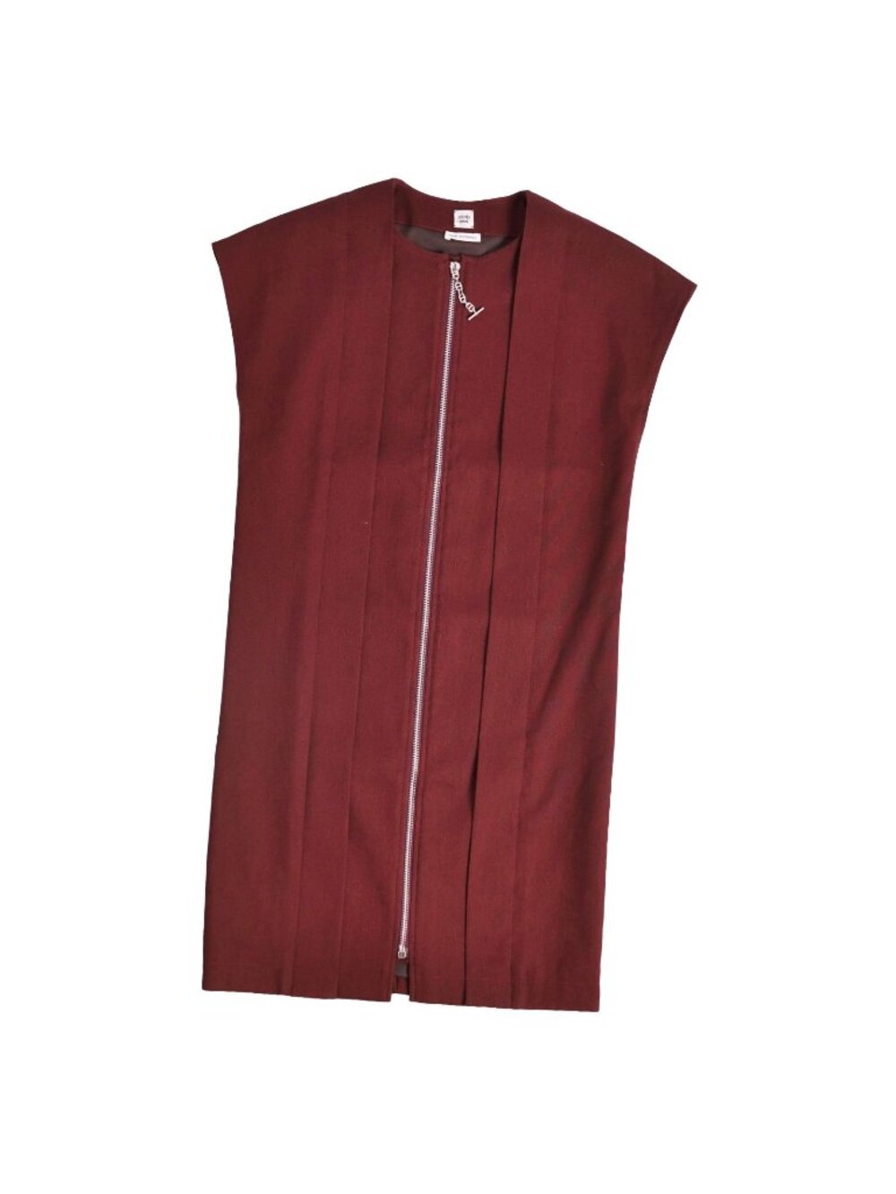 Hermes Vest Gilet Long Chaine D'ancre Zip Up Cotton Brown 34